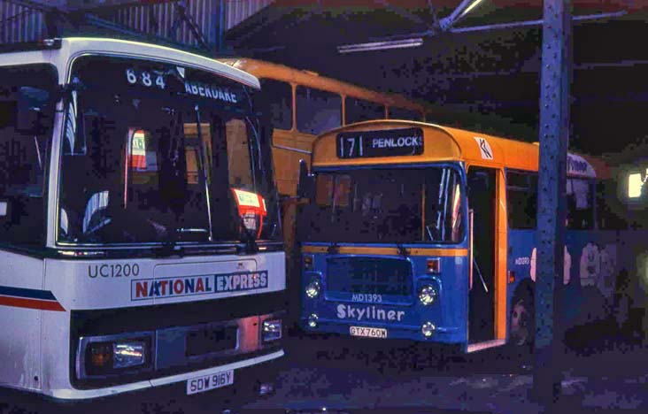 National Welsh Leyland Tiger Plaxton Paramount UC1200 & National Express Bristol LHS6L ECW MD1393 Skyliner